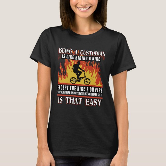 Janitor school custodian school janitor funny cust T-Shirt (Front)