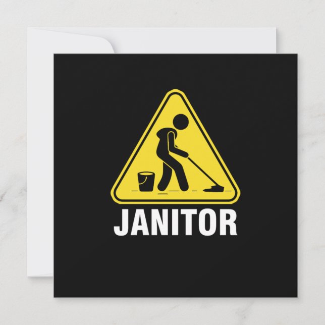 Janitor Sign Cleaners Cleaning Service Janitors Gi Invitation (Front)