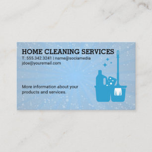 Janitorial Supplies   House Cleaning Services Business Card
