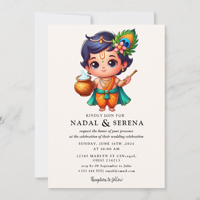 janmashtami Wedding Invitation (Front)
