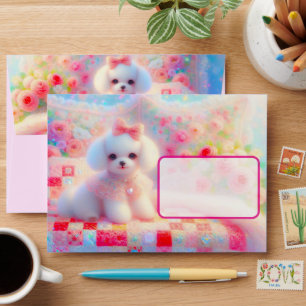 Jan's Poodle and Quilts Notepad Envelope