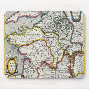 Jansson Map of France or Gaul in Ancient Mouse Pad