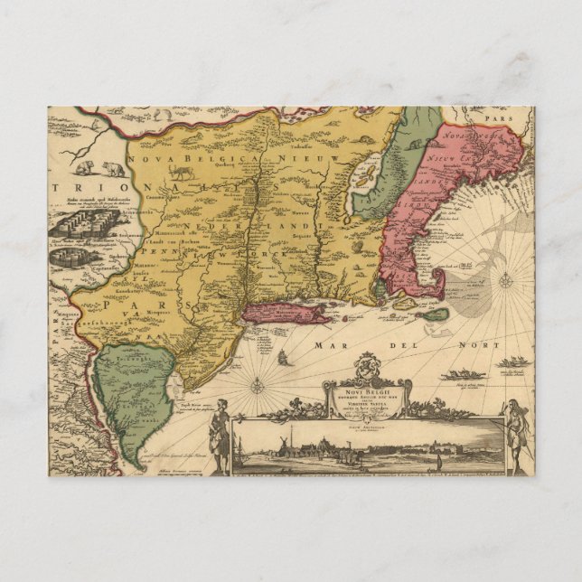 Jansson Visscher Map Postcard (Front)