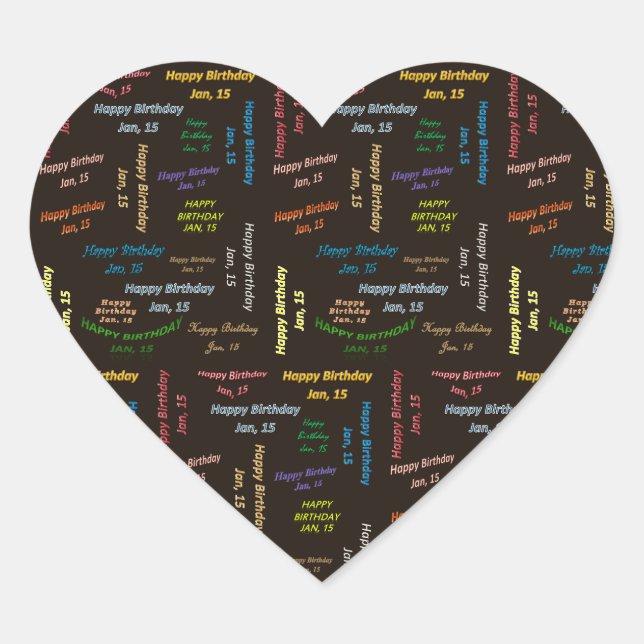 January, 15 Birthday Sticker (Front)