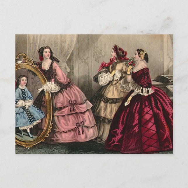 January,1859 Colour Plate Image Godey's Lady's Postcard (Front)