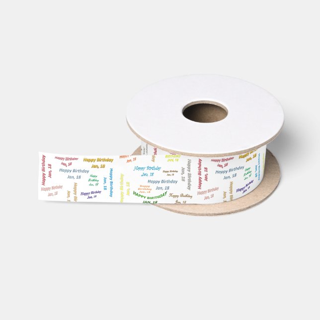 January, 18 Birthday Ribbon Satin Ribbon (Spool)