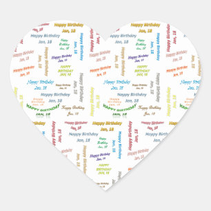 January, 18 Birthday Sticker