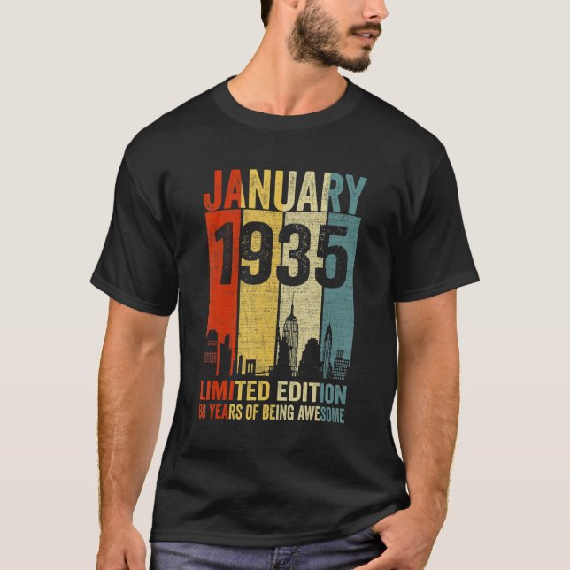 January 1935  88 Years Of Being Awesome T-Shirt (Front)