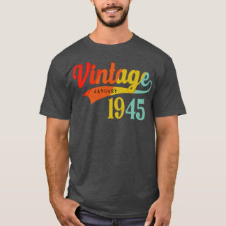 January 1945 Birthday Vintage January 1945 Awesome T-Shirt