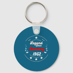 January 1952 Birthday Legend Man Boy Since January Keychain