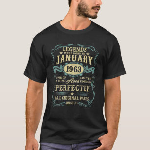 January 1963 59Th Birthday Gift 59 Year Old Men Wo T-Shirt