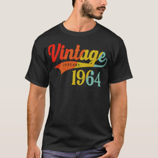 January 1964 Birthday Vintage January 1964 Awesome T-Shirt