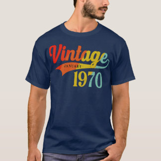 January 1970 Birthday Vintage January 1970 Awesome T-Shirt