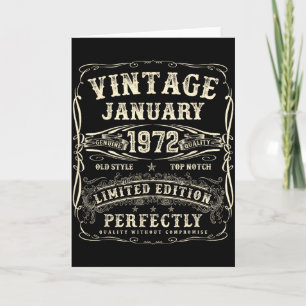 January 1972 54th Birthday For Men 54 Year Old Bda Card