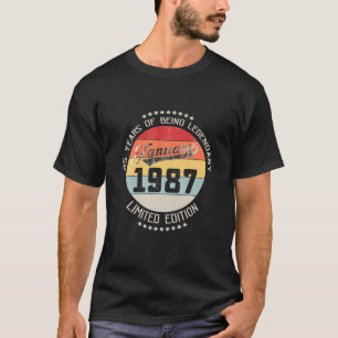 January 1987 35Th Yrs Old Birthday 35 Years Being T-Shirt