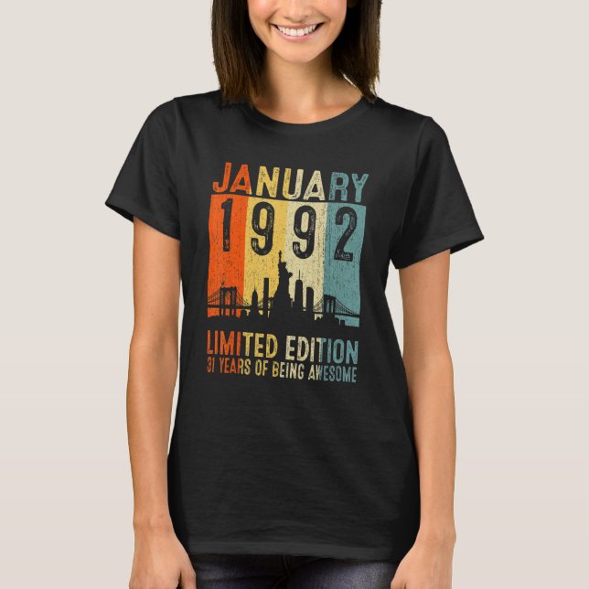 January 1992 Limited Edition 31 Years Of Being Awe T-Shirt (Front)