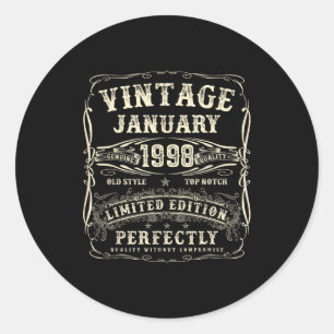 January 1998 28th Birthday For Men 28 Year Old Bda Classic Round Sticker