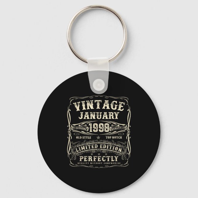 January 1998 28th Birthday For Men 28 Year Old Bda Keychain (Front)