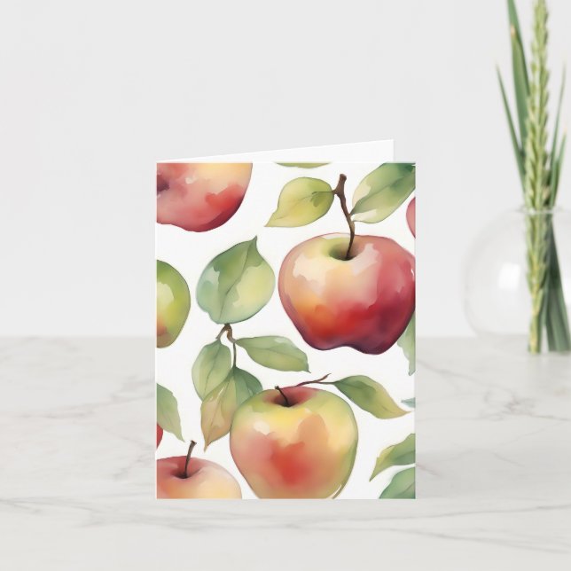 January 1 Apple Giving Day E Folded Greeting Card (Front)