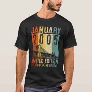 January 2005 18 Years Of Being Awesome Retro 18th T-Shirt