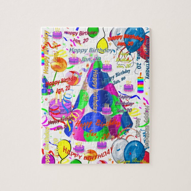 January, 20 Birthday Jigsaw Puzzle (Vertical)
