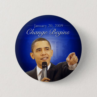 January 20: Change Begins Obama Inauguration Butto 2 Inch Round Button