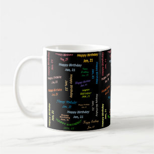 January, 21 Birthday Mug