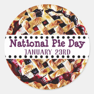 January 23rd is National Pie Day Food Holidays Classic Round Sticker