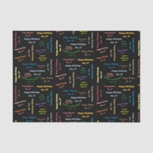 January, 27 Birthday Tissue Paper