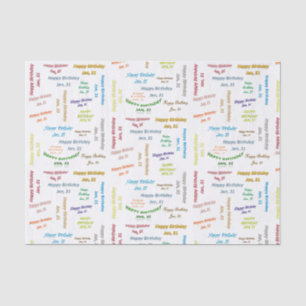January, 31 Birthday Tissue Paper