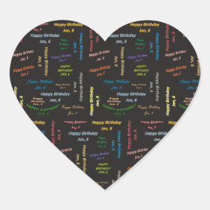 January, 6 Birthday Sticker