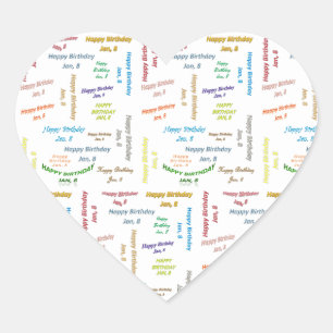 January, 8 Birthday Sticker