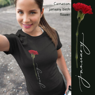 January birth flower carnation minimalistic T-Shirt
