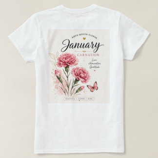 January Birth Month Flower Carnation Women's Flora T-Shirt