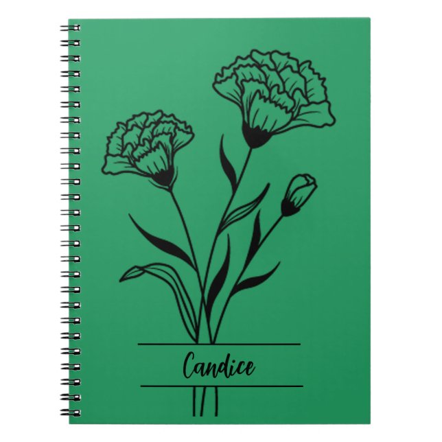 January Birth Month Flower Notebook (Front)