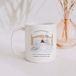 January Birth Month Girl Monogram Coffee Mug