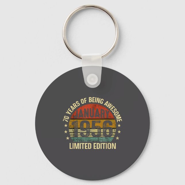 January Birthday Est 1956 Limited Edition Vintage  Keychain (Front)