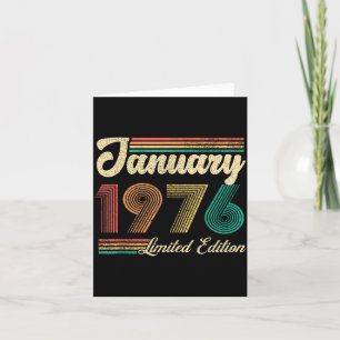 January Birthday Est 1976 Limited Edition Vintage  Card
