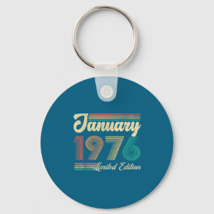 January Birthday Est 1976 Limited Edition Vintage Keychain