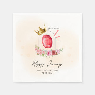 january birthday party paper napkins