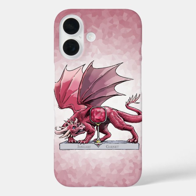 January Birthstone Dragon - Garnet Case-Mate iPhon iPhone Case (Back)