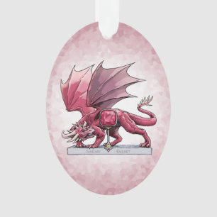 January Birthstone Dragon - Garnet  Ornament