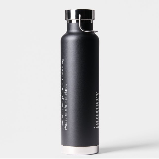January Definition Birthday Water Bottle (Left)