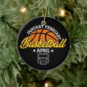 January February Basketball April Cool Player  Ceramic Ornament