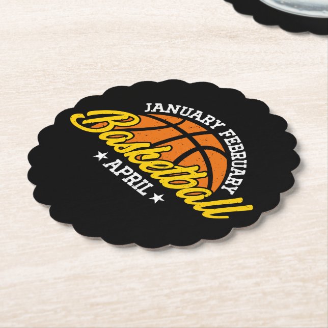 January February Basketball April Cool Player  Paper Coaster (Angled)
