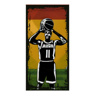 January February Basketball April Pop Art Poster