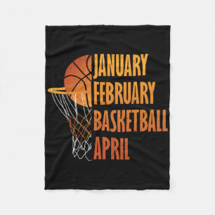 January February Bysketbyll April Fun Retro Appare Fleece Blanket