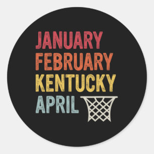 January February Kentucky April Sketll Fan Classic Round Sticker