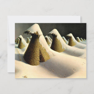 January, fine art by Grant Wood Card