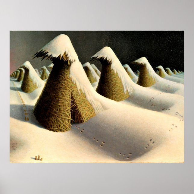 January, fine art by Grant Wood Poster (Front)